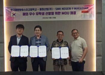 Go Internasional, SMKN 9 Makassar MoU dengan Korea Marine Meister High School serta Dongwon Industries Co. Ltd